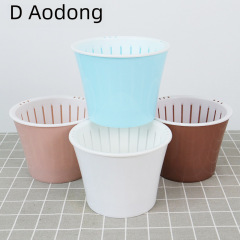 Automatic Water-absorbing Lazy Planter Plastic PP Resin Round Metal-like Nordic Creative Simple Pothos Planter Wholesale