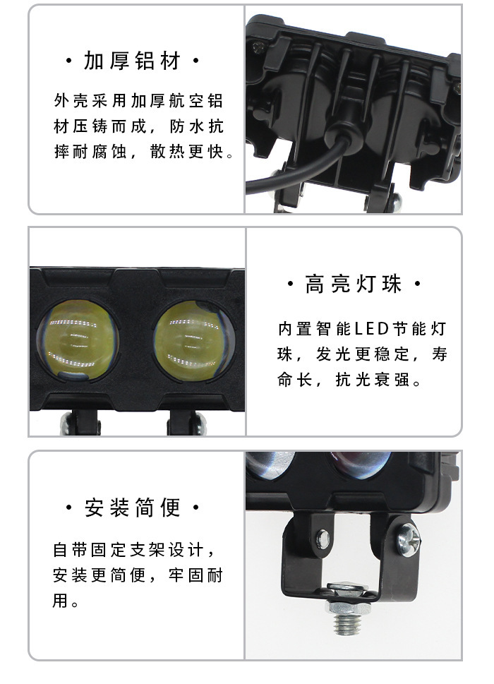 New wide-voltage cross-border exclusive motorcycle spotlight LED headlight electric vehicle front light with high and low beam