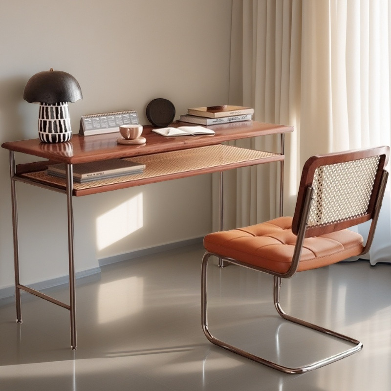 Study Narrow Desk Solid Wood Desk Vintage Home Office Middle Ancient Computer Desk Nordic Small Apartment Student Writing Desk