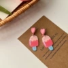 0484 Gradient pink popsicle 925 silver needle