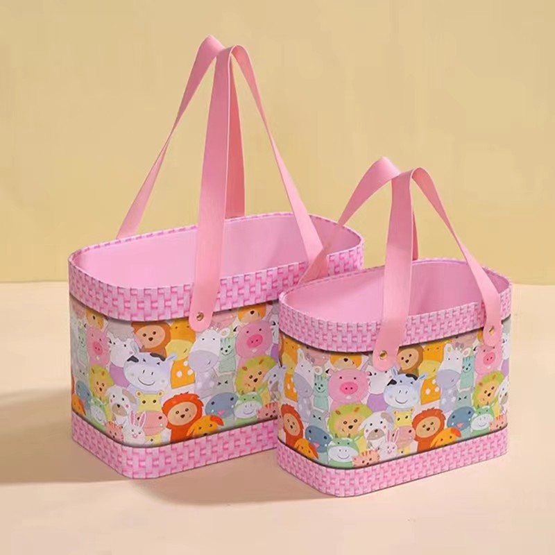 Портативная коробка; 601 розовый; большой размер 28*15*18 см