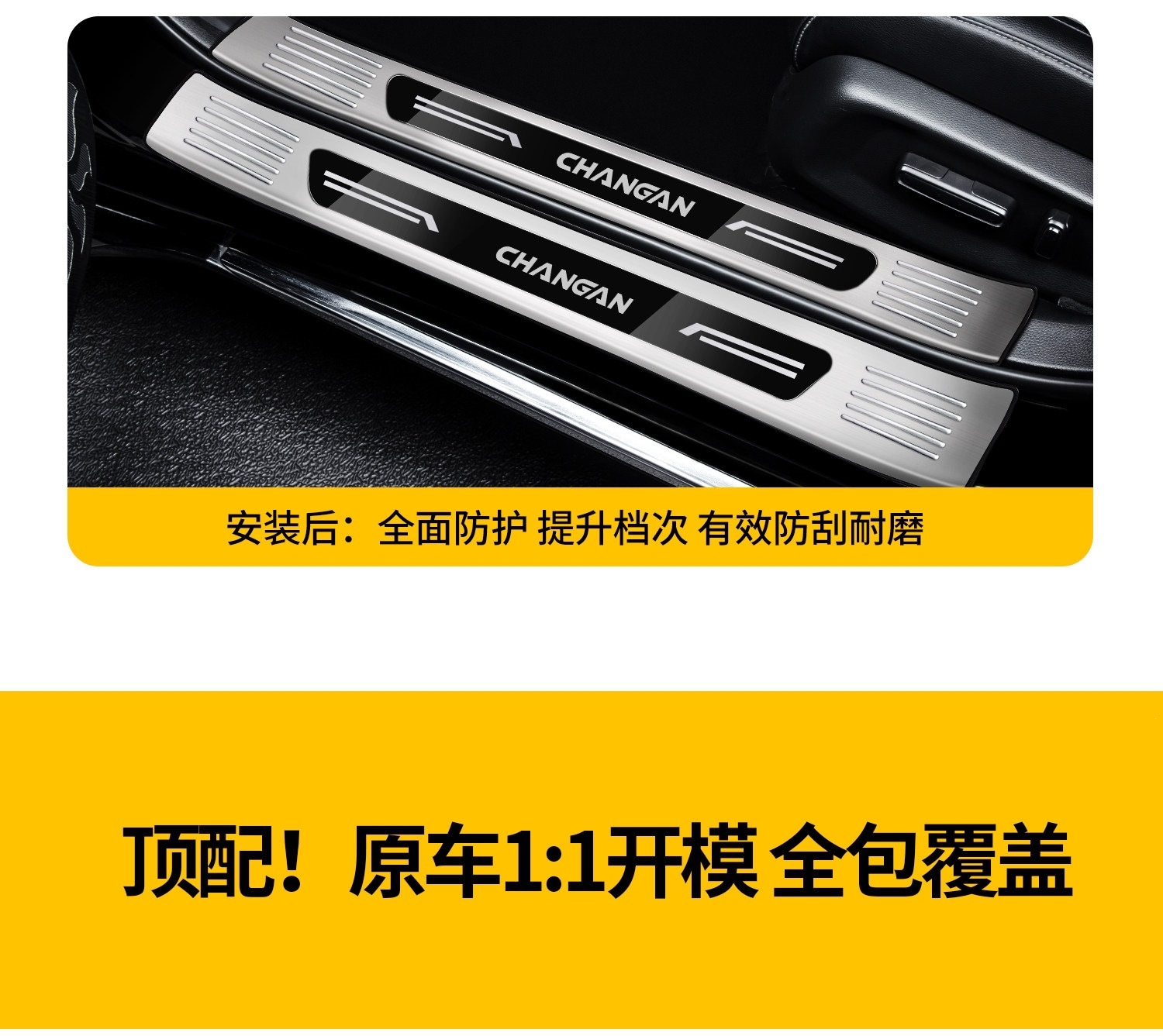 Compatible with Changan CS75PLUS, Eado, CS55, stainless steel CS35, UNIZ/UNIV/UNIT door sill strip X5