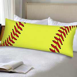 垒球印花运动主题抱枕套青少年房间长枕套带拉链装饰柔软床上用品