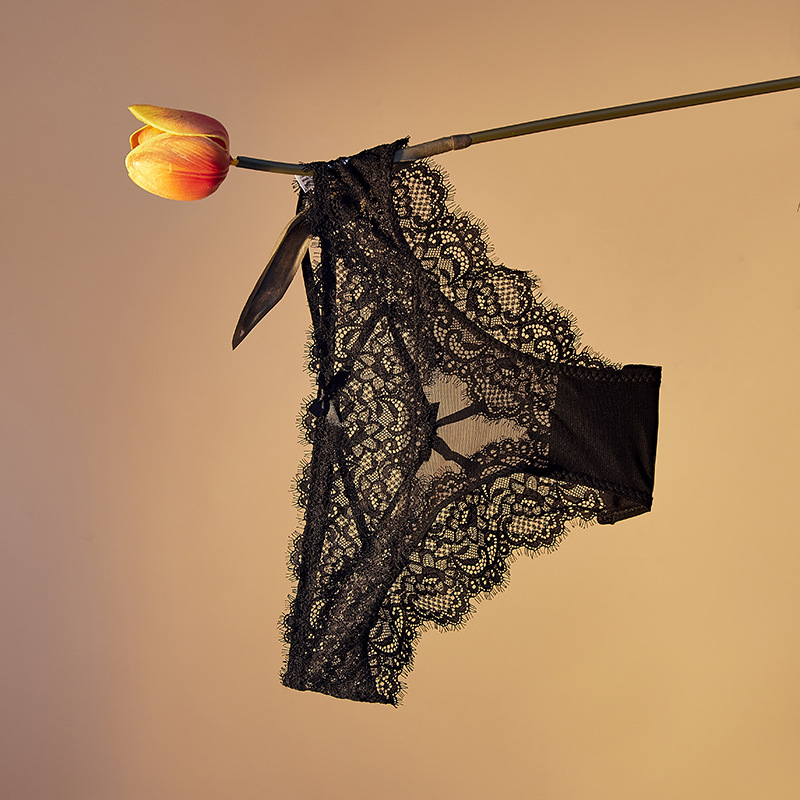 Fábrica de ropa interior transfronteriza cintura baja ropa interior de mujer sexy encaje sexy ropa interior Tanga cruzada tentación transpirable mujeres