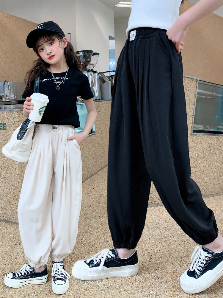 Girls' Summer Thin Pants 2026 New Style Children's Quick-Dry Summer Wear Stylish Loose Mosquito-Proof Pants
