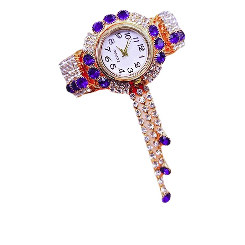 El comercio exterior de la manera caliente del diamante del reloj de las mujeres transfronterizas de la manera llena del diamante mira la pulsera Coreana de la aleación del estilo en la acción al por mayor