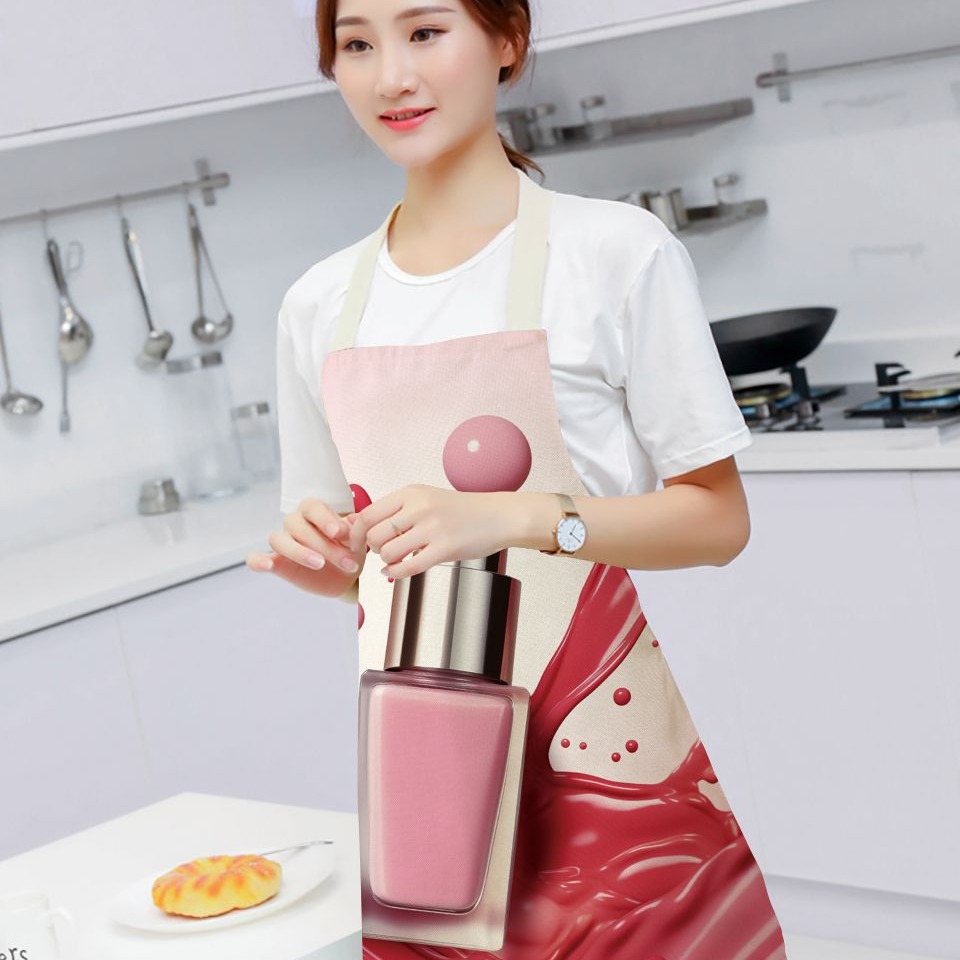 Nueva serie de esmalte de uñas delantal casa cocina supermercado salón de uñas Halter delantal sin mangas logotipo imprimible