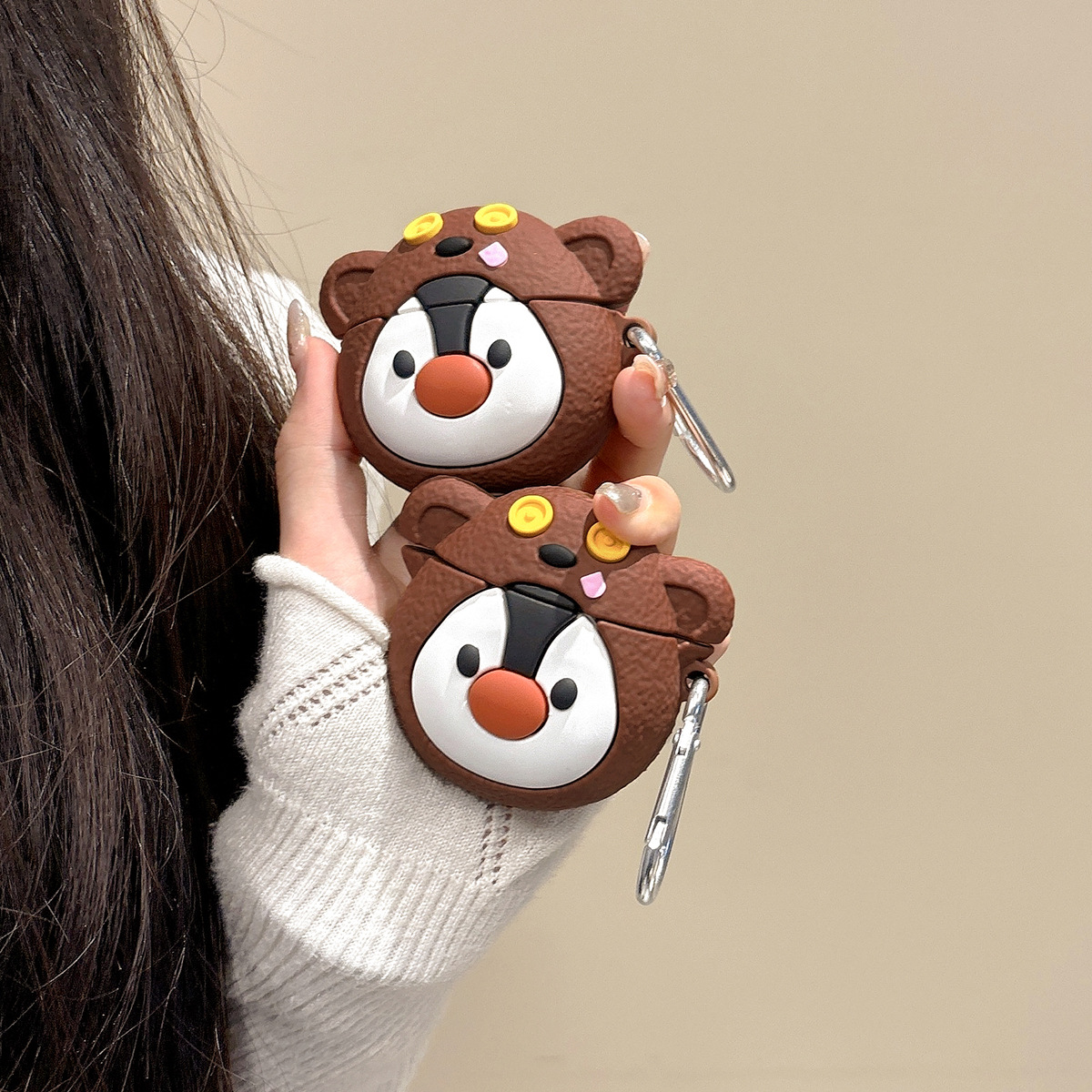 Bearhead Penguin AirPodspro Apple 2 / 3 generación de auriculares Bluetooth, cubierta de silicona de dibujos animados, suave