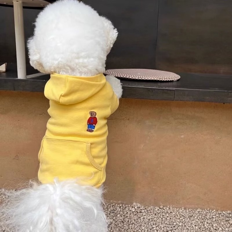 Otoño e invierno cachorro con capucha suéter ins estilo gato engrosado ropa de dos patas cachorro mediano y pequeño perro ropa para mascotas