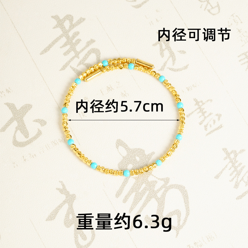 Vietnam Gufa Sha oro bohemio agua dulce pulsera de cuentas azul no se desvanecerá joyería de alta calidad