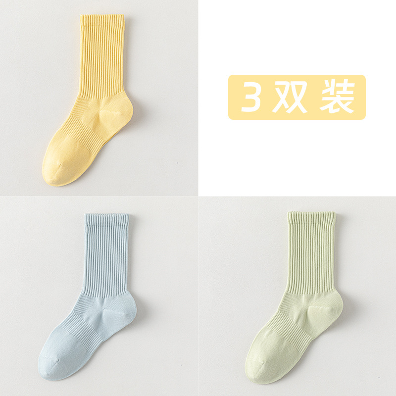 Calcetines de algodón de color sólido, calcetines de algodón resistentes a la bola, sin costuras, calcetines de embalaje independientes.