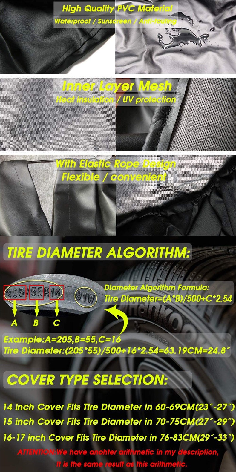 Suitable for Toyota Prado spare tire cover, Prado 2700340047004000 under-hanger tire protection cover, thickened