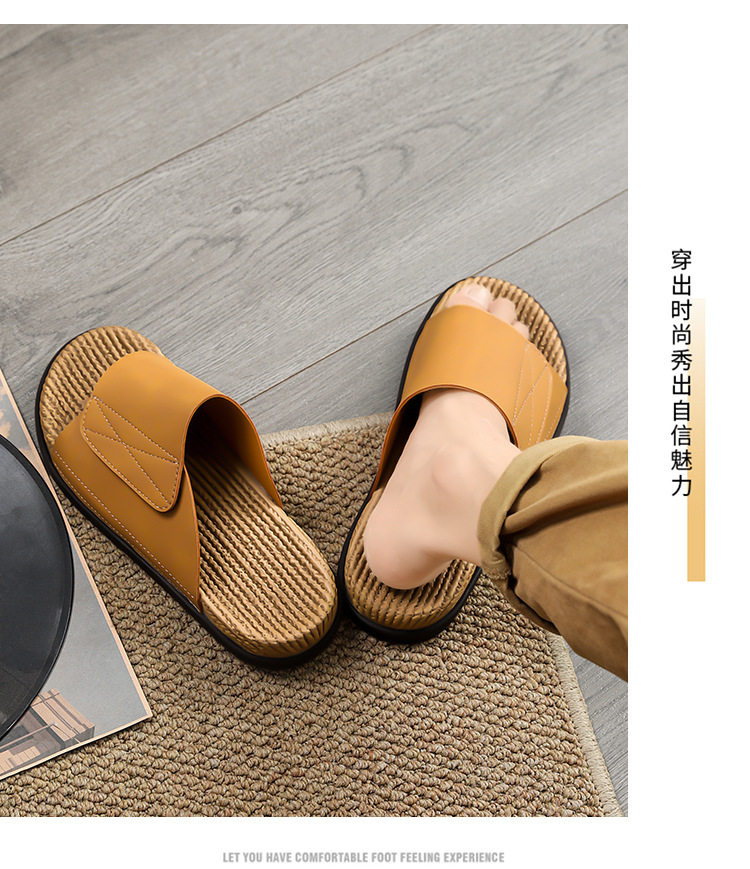 Dép lê xỏ ngón nam cỡ lớn chống trượt, đế cao su bền, đi biển và thể thao ngoài trời mùa hè — Kaki, Màu be, Màu đen chi tiết 15