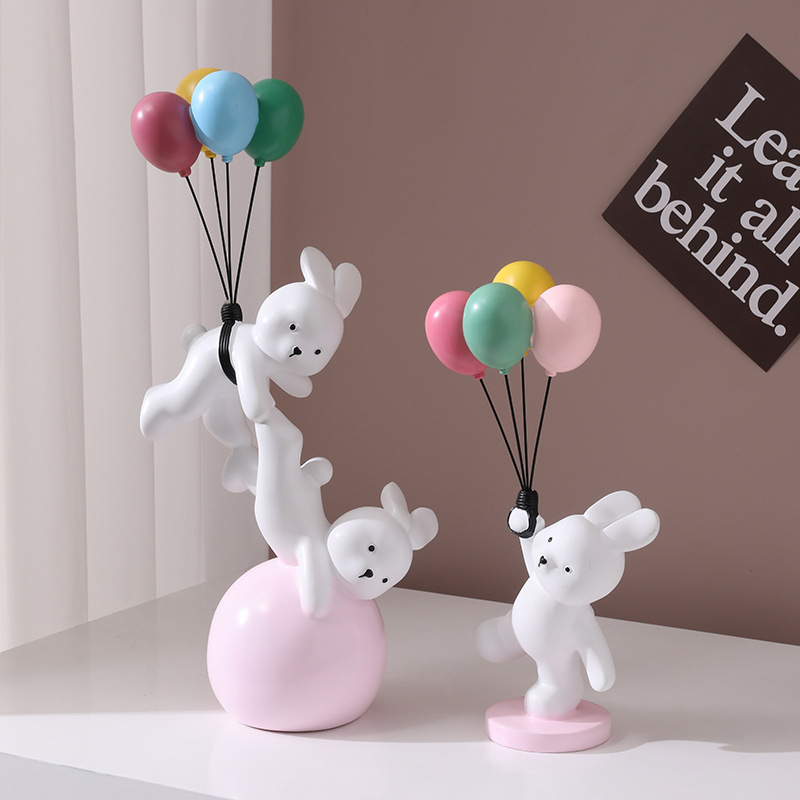 Creative Bunny Ornaments Wine Cabinet Bookshelf Decoration Home Living Room Children's Room Cute Accessories Handmade Housewarming