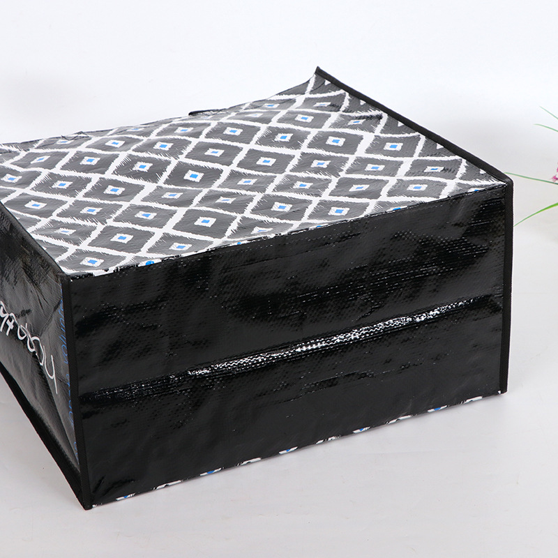 Bolsa de mano gruesa para compras de ropa con estampado en color, diseño laminado tridimensional a prueba de agua para publicidad y promoción de regalos, bolsa tejida plegable.