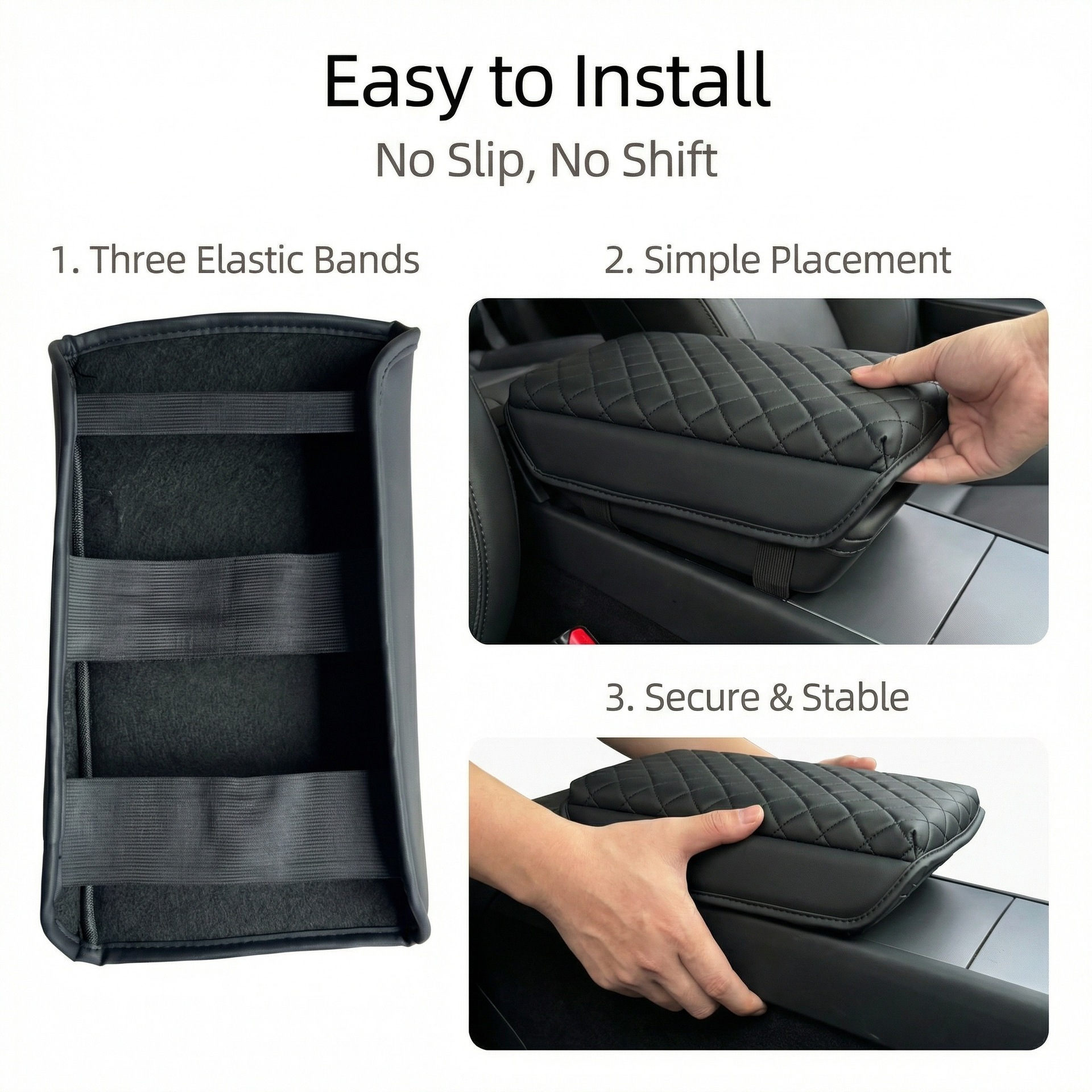 Cross-Border Bestseller Suitable for Tesla Model 3/Y/Yl, Special Center Console Armrest Box Pad, Leather, Thickened and Elevated