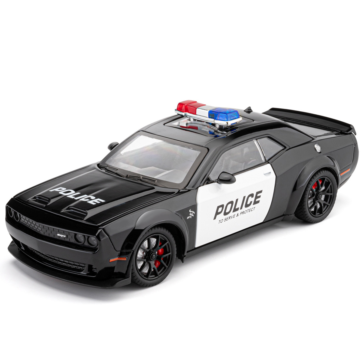 1: 24 Infierno gato modelo de automóvil de policía aleación simulación muscular juguete de coche deportivo regalo de niño venta caliente transfronteriza