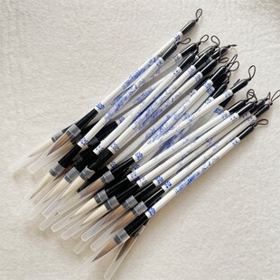 Blue and White Porcelain and Calligraphy Brush for Students Calligraphy Chinese Painting Beginners Introduction Training Course Calligraphy Brush