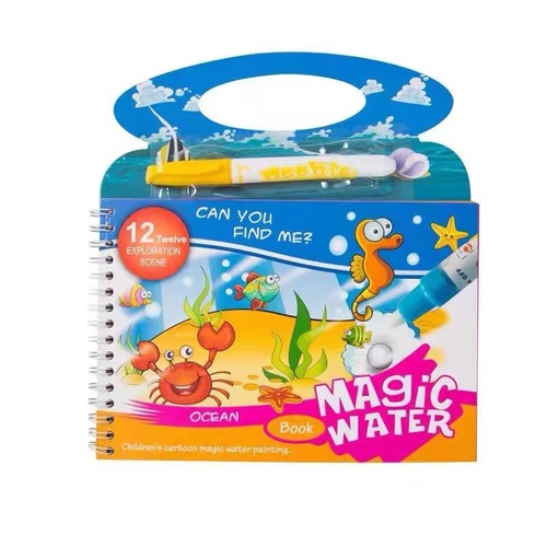 Children's Magic Water Painting Book Kindergarten Repeated Graffiti Clear Water Portal Book Baby Early Education Educational Coloring Book Wholesale