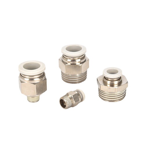 Factory Direct Supply External Thread Straight Tubing Fitting PC8-02/10-04 Pneumatic Quick Coupler Brass Fitting