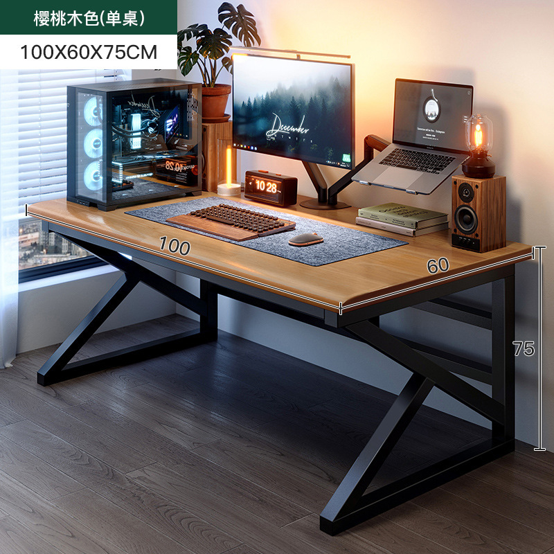 Escritorio para computadora de madera maciza Escritorio para uso doméstico Escritorio simple Dormitorio Escritorio para estudiantes Escritorio para juegos Escritorio largo Banco de trabajo