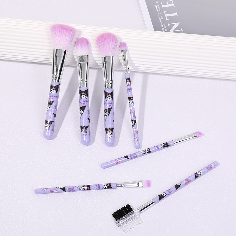 Nuevo cross-border caricature Kullomi conjunto completo de cepillo de maquillaje 11 piezas de blush eye shadow refrescar guantes herramientas de cepillo