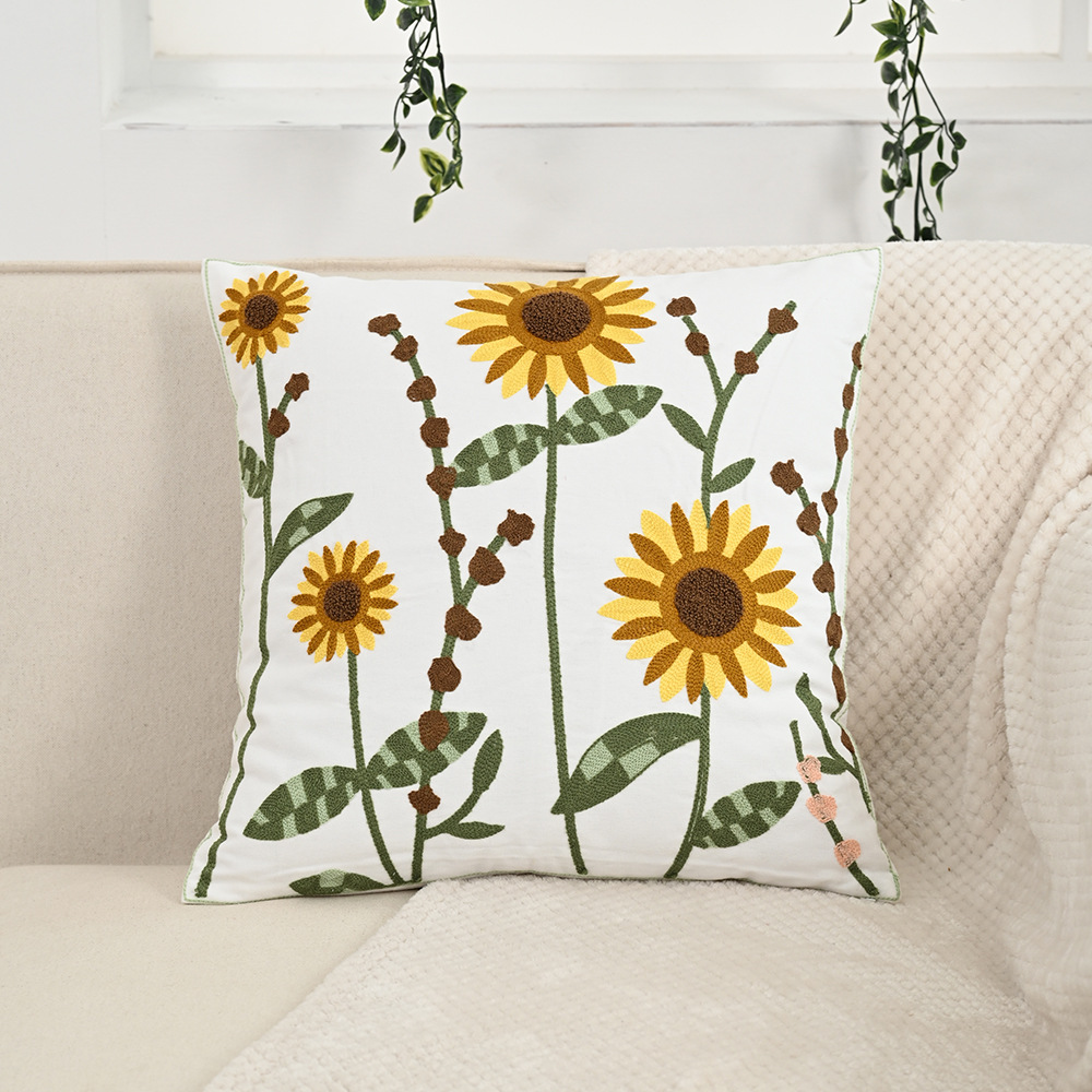 Nordic ins sala de estar toalla bordada sofá almohada cojín pequeño modelo fresco habitación almohada de respaldo de cabecera funda de almohada