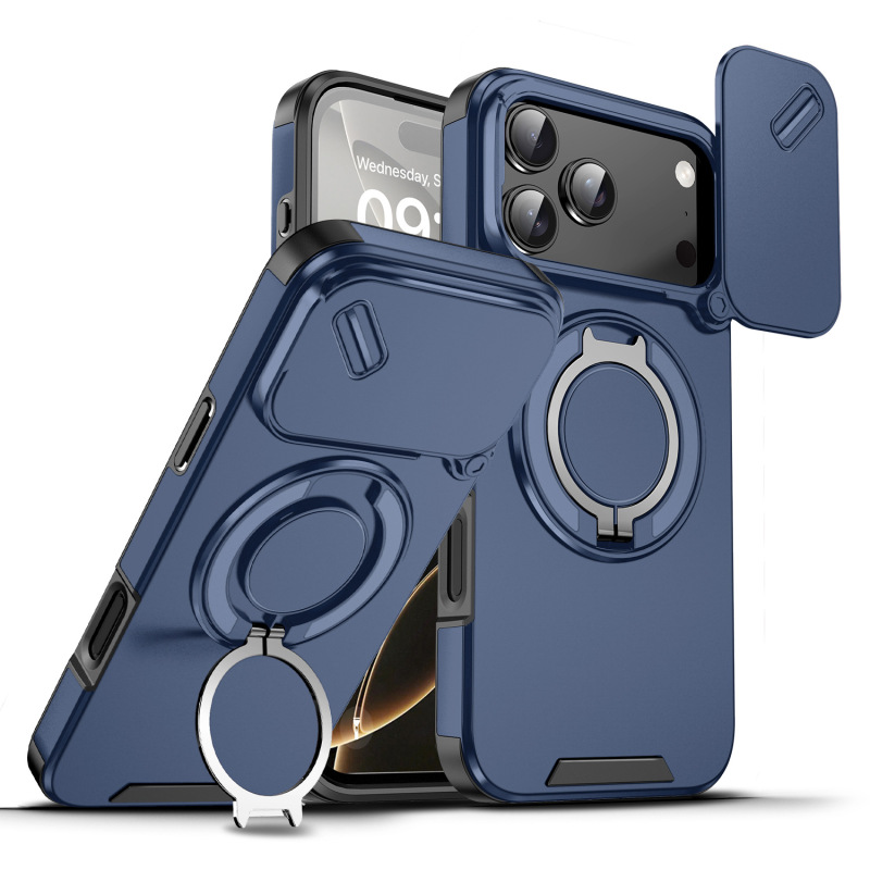 Apple iphone17promax Lingke 携帯電話ケースメタル 360 スタンド 16pm レンズフリッププッシュウィンドウに適しています|undefined