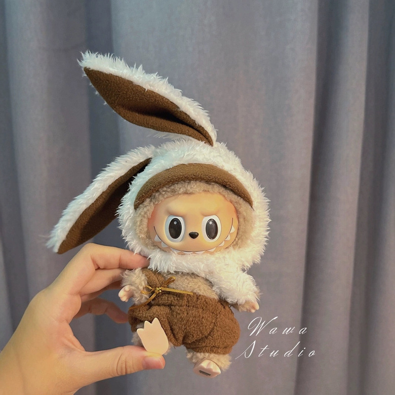 ラブブ ラブブ ビニール服 ベビー服 ラブブ ウサギ スーツ 帽子 ハートビート マカロン 17cm|undefined