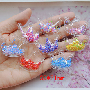 Quicksand Crown accessories PVC transparent sequin bow children hair accessories fashion accessories accessories