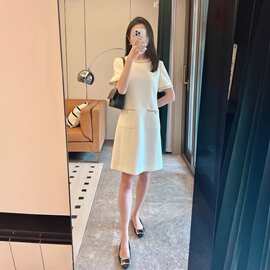1684甜美气质名媛法式小香风连衣裙女夏小个子短裙高级感短袖裙子