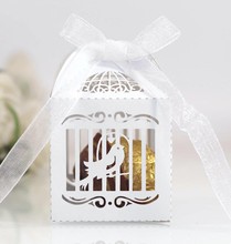欧式婚庆激光镂空白色小鸟款喜糖盒  费罗列节日糖果包装纸盒批发