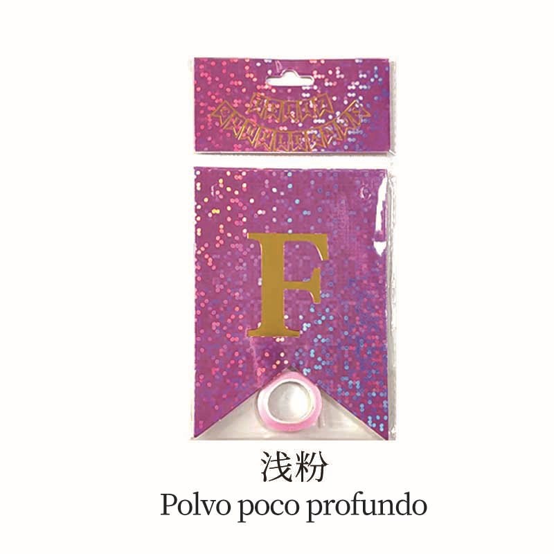 Bandera punteada láser en idioma occidental rosa