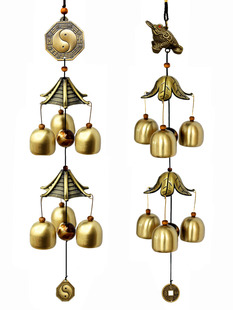 Yunnan Lijiang Copper Wind Chime Hanging Decoration Door Decoration Creative Metal Bell Shop Doorbell 2-Layer 6-Bell Auspicious Hanging Decoration
