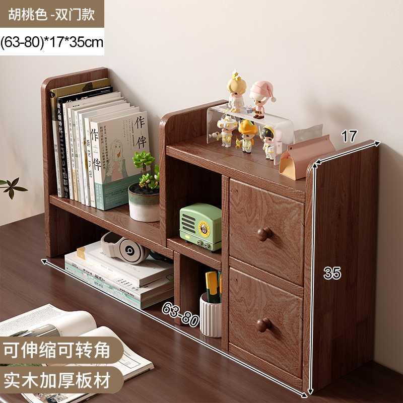 Estante de escritorio de madera sólida estante de almacenamiento retráctil armario de color nuez pequeño estante de escritorio transformación de la estación de esquina