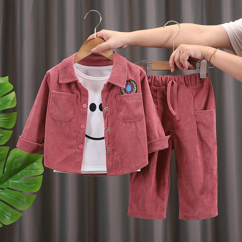 Boys' Spring Clothes Three-Piece Set Boys' Casual Clothes Children's Clothes Spring and Autumn 1-4 Years Old Boys' Long Sleeve Suit