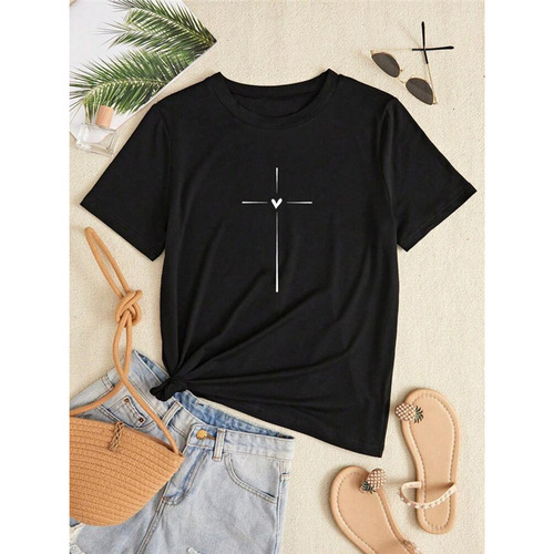 SHEIN VaVaLuxe Women's Slim Fit Casual Short Sleeve T-Shirt