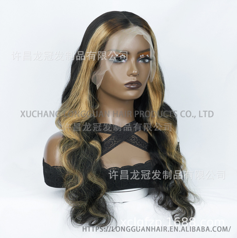 13X4 dragon beard color real human hair wig head cover factory direct batch real human hair big curly wave 13X4 dragon beard color real human hair wig head cover factory direct batch real human hair big curly wave