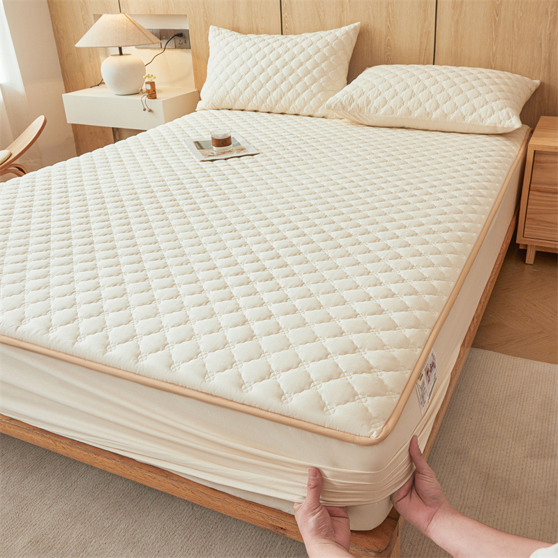 2025 nuevo estilo algodón puro 13372 sábana acolchada funda protectora de colchón Simmons cómoda funda de cama antideslizante
