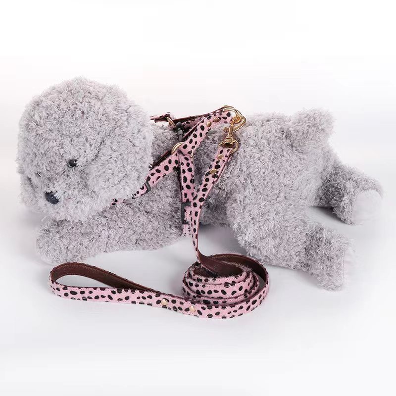 mohair Material British Style Mohair Leopard Pet Collar