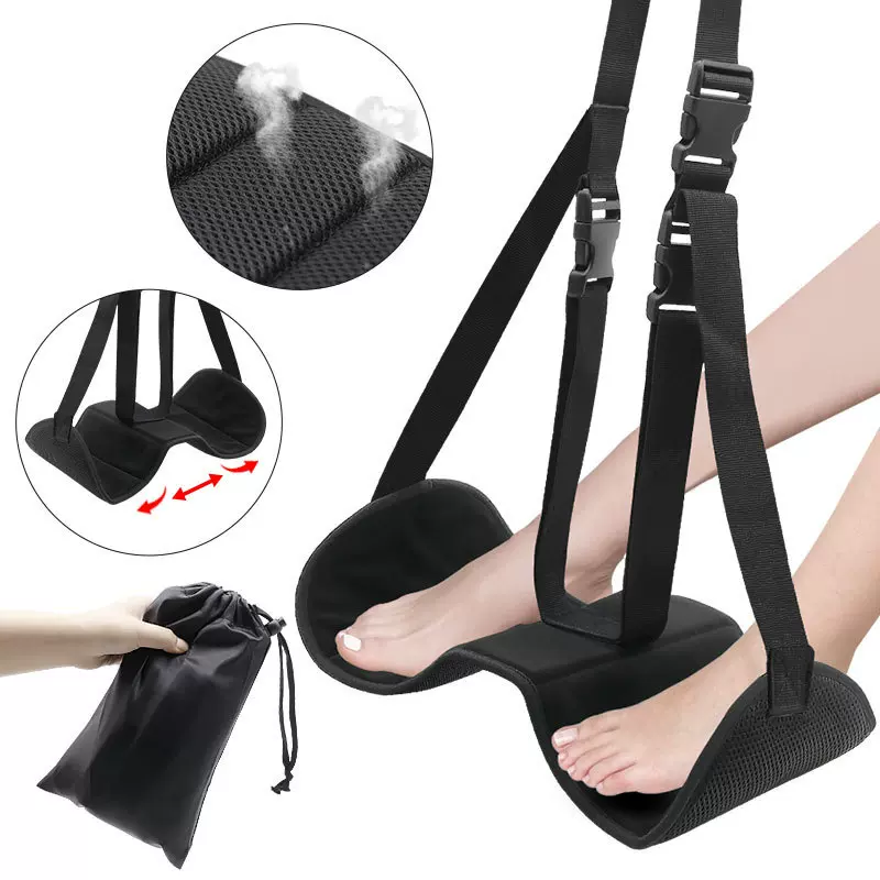 Foot Hammock高铁飞行旅行脚部吊床办公室懒人腿部可调节歇脚床