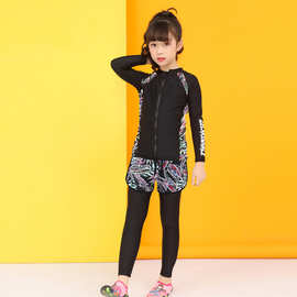 男童女童运动游泳衣2024夏儿童防晒冲浪服泳装连体厂家批发直销