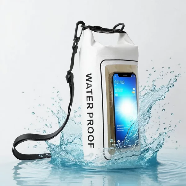Cross-border new 2L waterproof bag outdoor diagonal bag 2-in -1 touch screen mobile phone waterproof bag PVC swimming waterproof bag