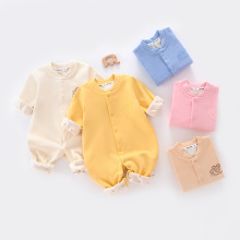 婴儿连体衣春秋冬蚕丝无骨打底衣新生宝宝衣服爬服哈衣一件代发