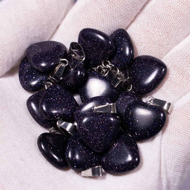 Transfronterizo Amazonas polvo de cristal caballo colgante 16mm pequeño corazón de melocotón regalo de día de San Valentín colgante de gemas naturales en forma de corazón
