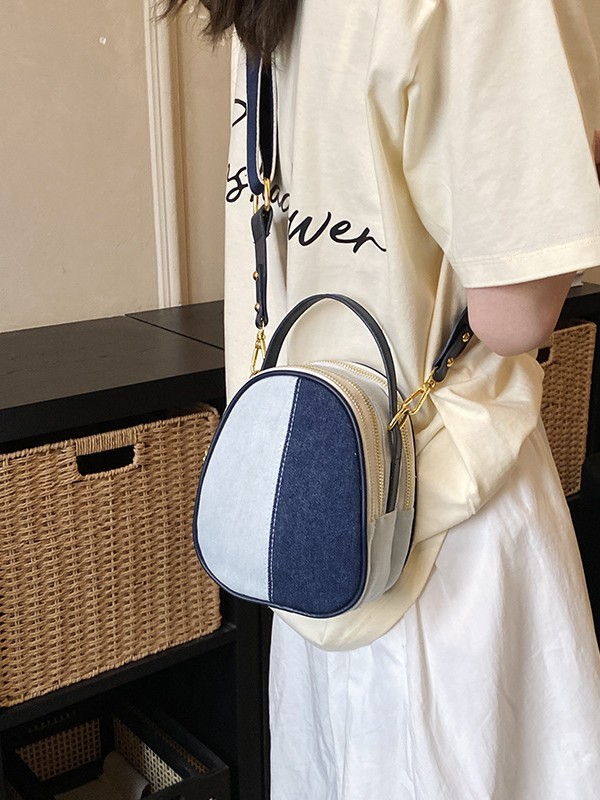 Jean empalme bolso de mano de color contraste mujer 2026 nuevo estilo de lujo ligero cruzado de moda de moda de hombro mochila
