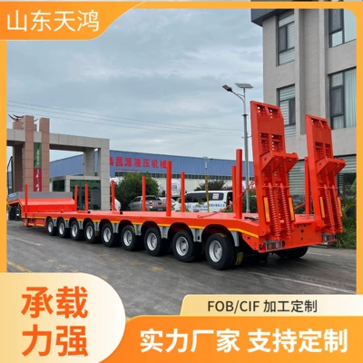 Source Factory Sells Heavy-Duty European-Style 9-Axis Steering Pull-Out Low-Bed Semi-Trailer Trailer Engineering Machinery (Ağır yük qoşquları)