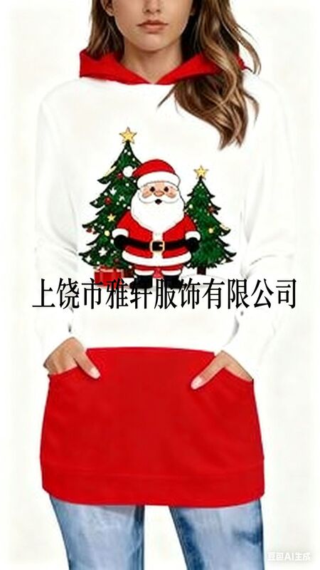 2025独立站亚马逊欧美3D数码印花女款圣诞圆领长袖卫衣时尚百搭|undefined