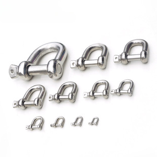 Marine 304 stainless steel U-shaped ring hook lifting lug lifting shackle U-shaped buckle D-shaped shackle bow X20
