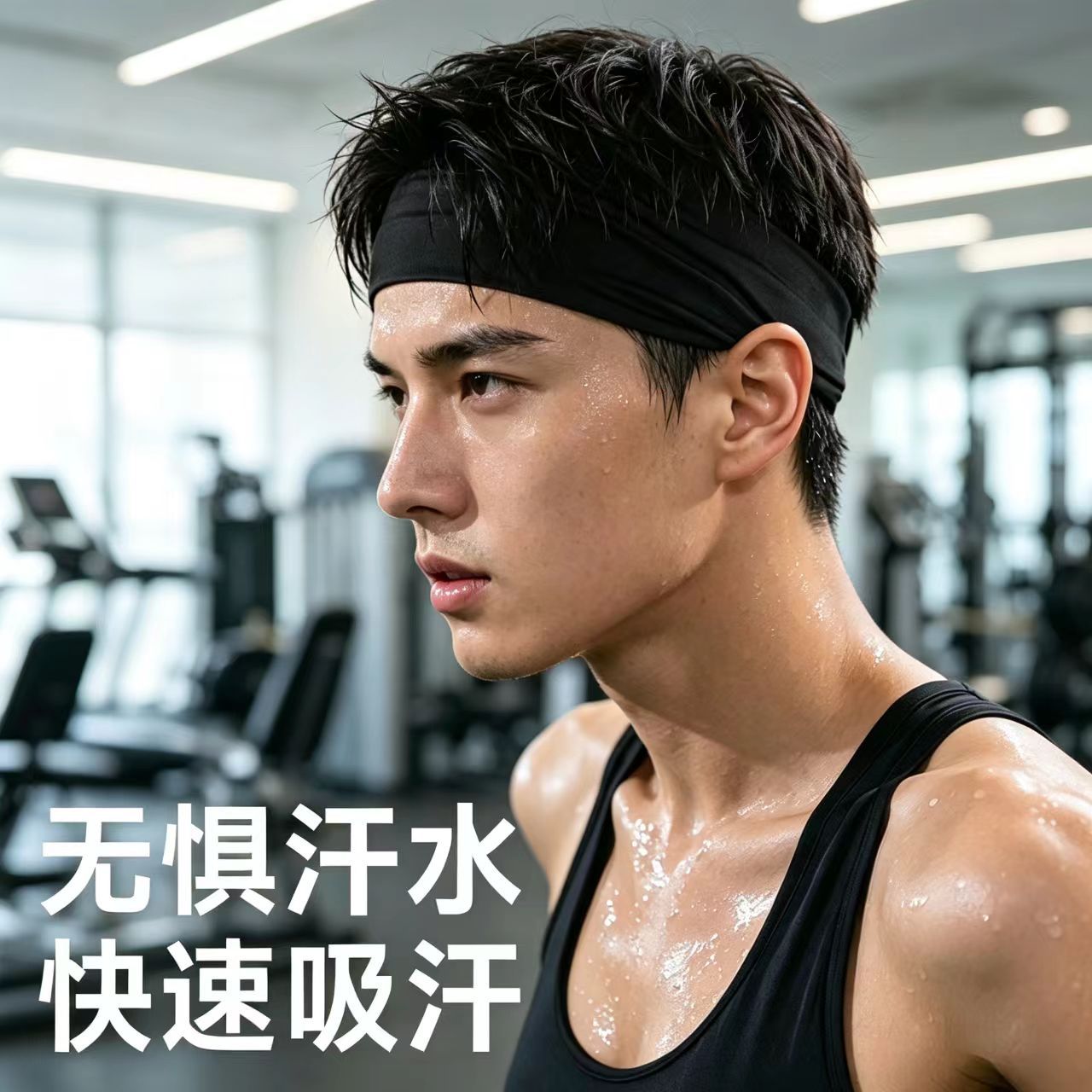 Sports headband, fitness headband, sweat-absorbing and anti-sweat headband, breathable headband for basketball, running, yoga, unisex sweat-absorbing headband